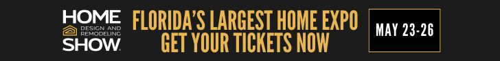 Promotional graphic announcing the largest home show ticket sale event.
